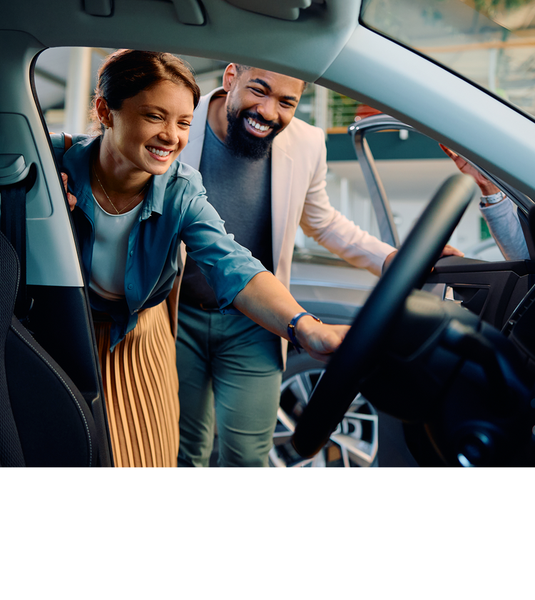 couple buying a car